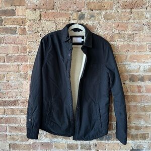 Onia Shearling Lined Cotton Shacket Black - Small